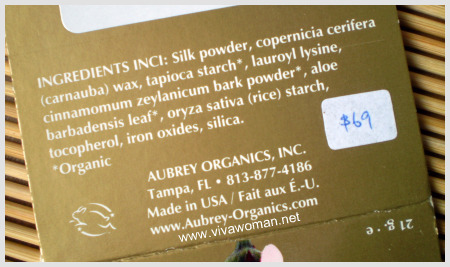 aubrey organics silken translucent base ingredients