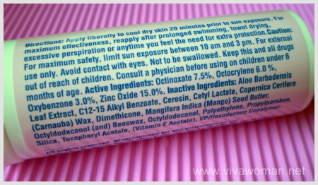 Baby Blanklet Sunscreen Stick Ingredients