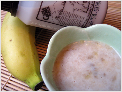 homemade banana milk hand mask