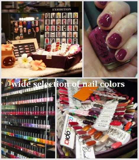 wide selection of nail colors