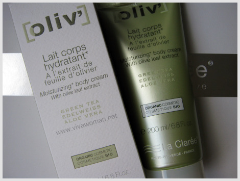 La Claree Oliv' moisturizing body cream