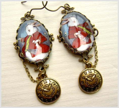 Alice In Wonderland Rabbit Earrings