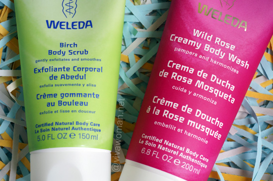 Weleda Birch Body Scrub and Weleda Wild Rose Creamy Rose Body Wash