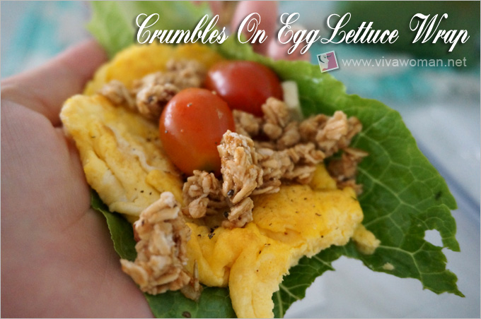 Crumbles On Egg Lettuce Wrap