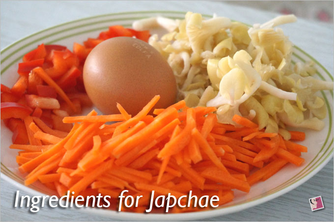 ingredients for Japchae