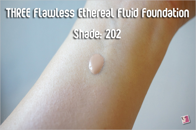 THREE Flawless Ethereal Fluid Foundation 202 Swatch